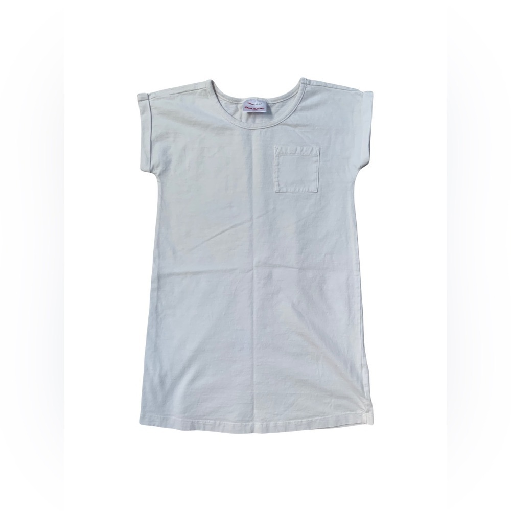 Hanna Andersson Size 120, 6-7, White T-Shirt Dress